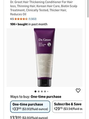 Dr Groot- full size shampoo, conditioner, moisturizing treatment and serum.